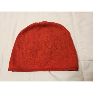 Vtg Wickers England Sz L Red Worsted Spun Polypropylene Beanie Hat Merahlon Warm
